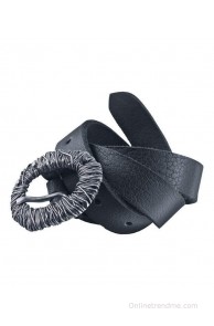 Fastrack Black Textured Finish Vintage Women's Belt